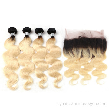 613 Raw Remy Virgin Hair 13X6 Frontal Transparent Swiss Lace Closure With Bundles